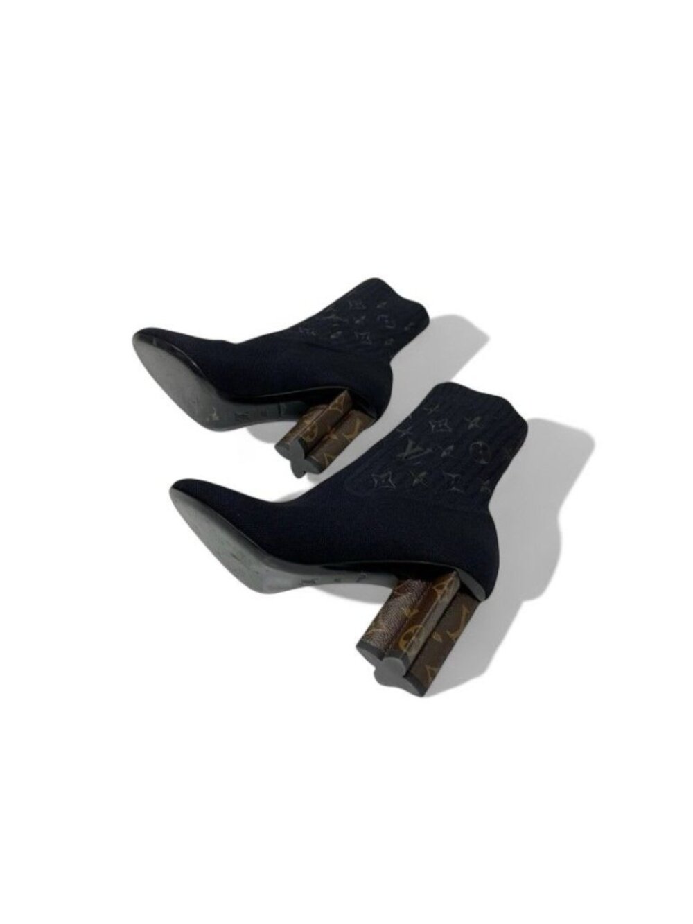 Louis Vuitton Silhouette Line Monogram Boots Short Shoes Fabric Leather - Picture 6 of 9